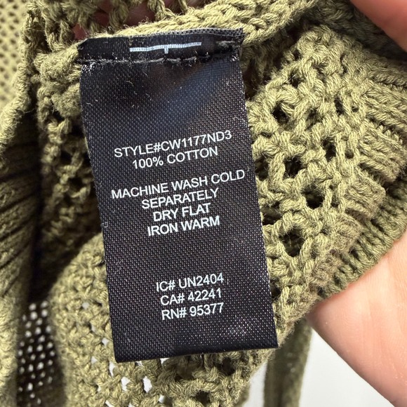 Sanctuary Olive Green Mesh Loose Knit Sweater Womens Medium Grunge Fairygrunge - Picture 4 of 8